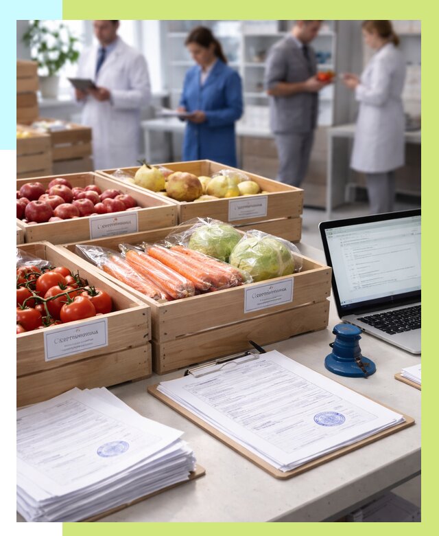 Сертификация овощей и фруктов в Ноябрьске от 8611 р. | Алешин-Нбс