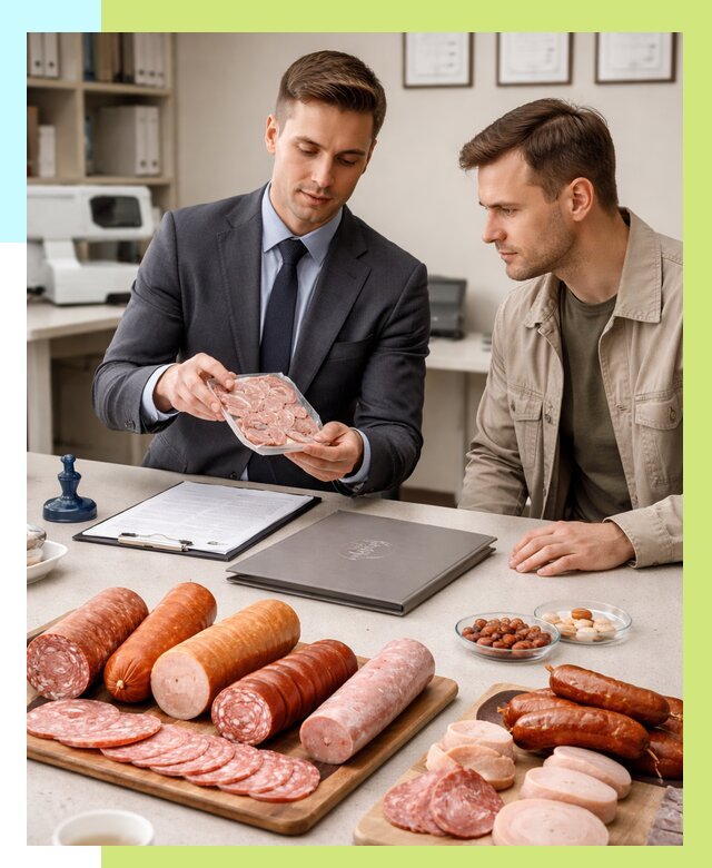 Сертификация колбасных изделий в Ноябрьске от 7598 р. | Алешин-Нбс